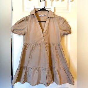 👗ZARA Cotton Beige Mini dress, S